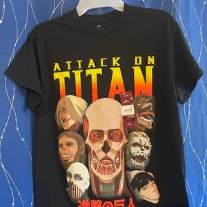 NWOT Attack on Titan boy’s black shirt, size small (runs big)